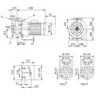 Wilo BL 100/160-3/4-R Одноступенчатый центробежный насос с сухим ротором блочного типа - размеры, фото